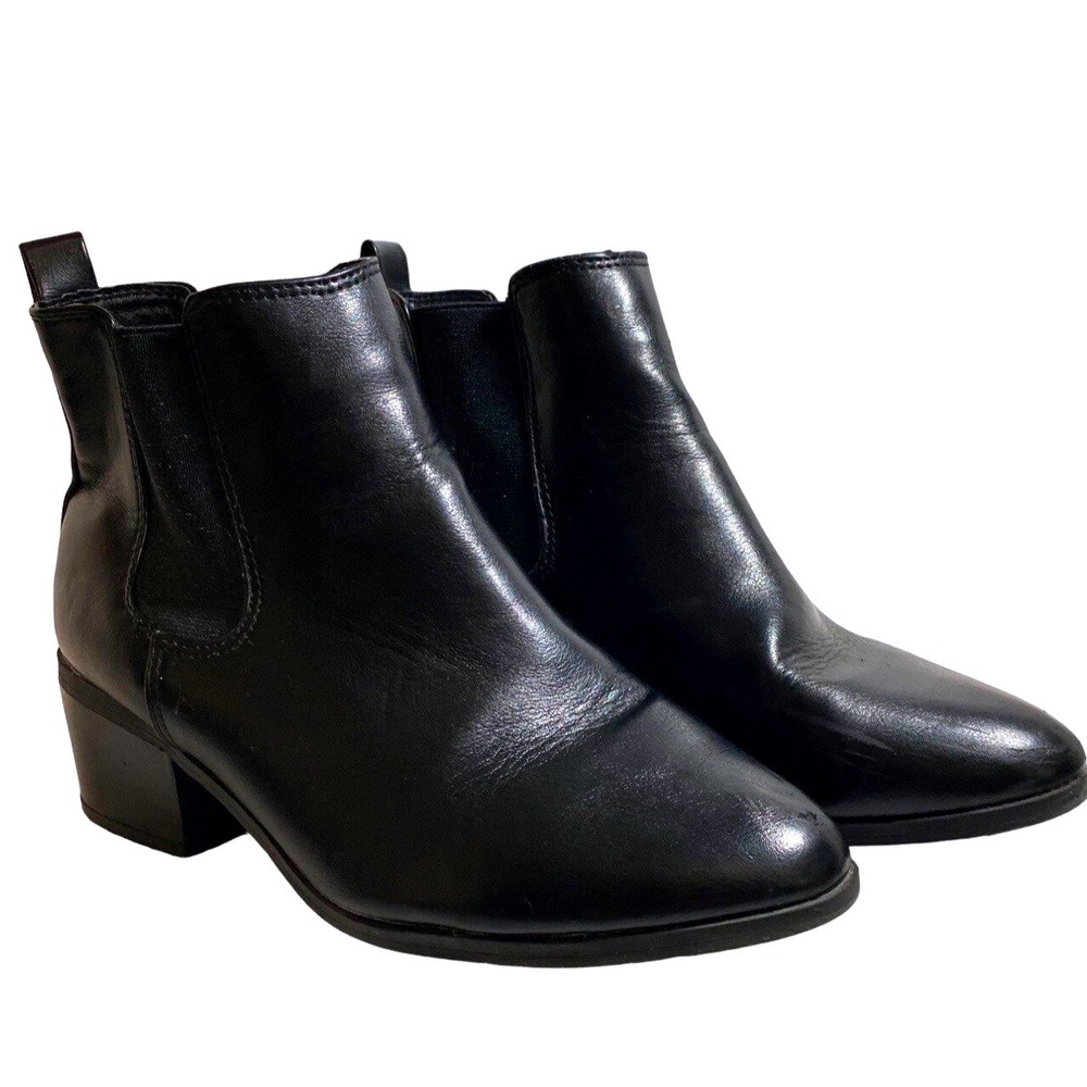 A New Day Women's Ankle-High vegan leather Boots – Black, Size 6